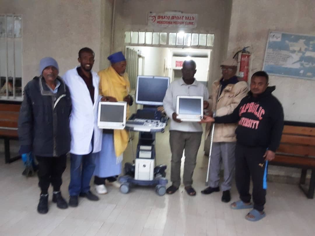 Donated ultrasound and patient monitors delivered to the Mekedonia clinic in Ethiopia